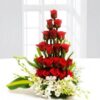 Red Roses and Orchids Arrangement