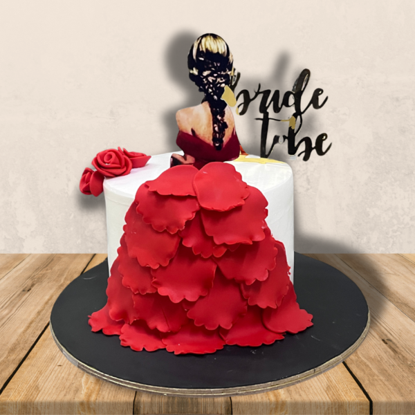 Red Bride to be cake delivery