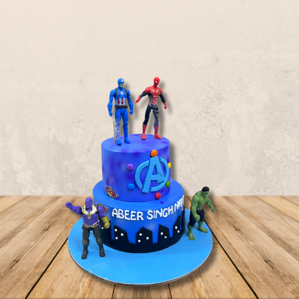Two Tier Avengers Theme Cake Order