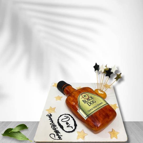 Black Dog Bottle Cake