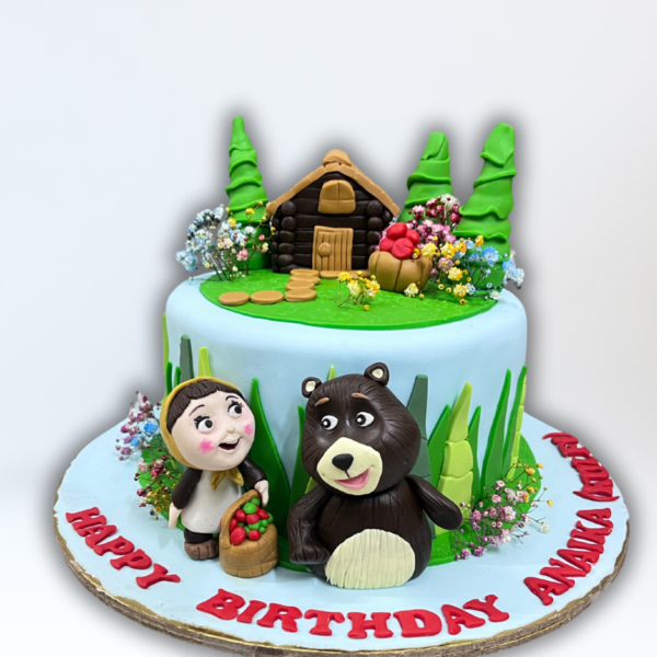 Masha And The Bear Theme Cake
