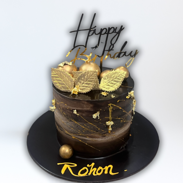 Golden Celebration Chocolate Cake